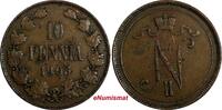 Finland 10 Penniä Finland Nicholas II Copper 1905 10 Penniä Mintage-500,000 KM# 14 (18 737) -