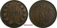 Finland 10 Penniä Finland Nicholas II Copper 1911 10 Penniä Mintage-370,000 KM# 14 (18 742) -