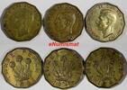 United Kingdom 3 Pence Great Britain George VI LOT OF 3 COINS 1941  WWII Issue KM# 849 (20 239) Uncertified