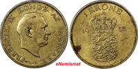 Denmark 1 Krone 1953 Denmark Aluminum-Bronze 1953 N  Mintage 573,000 KM#... 10.00 US$  +  5.00 US$ shipping