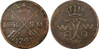 Sweden Ore Sweden Frederick I Copper 1743 1 Ore, S.M. 29,75mm BETTER DATE KM# 416.1 ( 163) -
