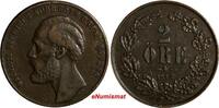 Sweden Bronze SWEDEN Oscar II (1872-1905) 1873 L.A. 2 Ore 1 YEAR TYPE KM# 729 (14 405) -