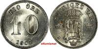 Sweden Ore Sweden Oscar II Silver 1907 EB 10 Ore 1 Year Type UNC KM# 774 (15 699) -