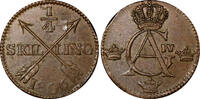 Sweden 1/4 Skilling SWEDEN Gustaf IV Adolf Copper 1806 Avesta mint ch.XF KM# 564 (009) -
