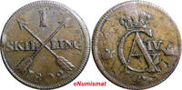 Sweden 1 SKILLING SWEDEN 1802 OVERSTRUCK ON 2 ORE S.M. 1762 / FULL DATE KM#566 (2357) -
