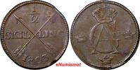 Sweden 1/2 SKILLING SWEDEN COPPER 1803 CHOICE VF KM#565 (3690) -