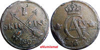 Sweden 1 SKILLING SWEDEN 1805 OVERSTRUCK ON 2 ORE S.M. 1767 / FULL DATE KM#566(2375A) -