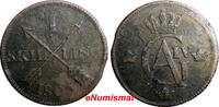 Sweden 1 SKILLING SWEDEN COPPER 1805 OVERSTRUCK ON 2 ORE S.M.1766 FULL EARLY DATE(397) -