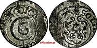 Sweden Solidus Riga CARL X of Sweden (1654-1660)Silver 1657 Schilling XF KM#50 (15 031) -