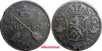 Sweden Ore SWEDEN COPPER Adolf Frederick 1763 2 Ore,S.M Low Mintage:401,000 KM#461(2375) -