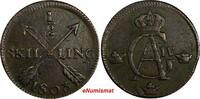 Sweden 1/2 Skilling SWEDEN Gustaf IV 1803 OVERSTRUCK on 1 Ore (1730-1767) KM# 565 (691) -