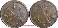 Sweden 1 SKILLING SWEDEN COPPER 1802 OVERSTRUCK ON 2 ORE S.M. 1743-1768 KM#566 (2435) -