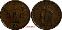Sweden Ore SWEDEN Oscar II 1894 1 Ore Mintage-590,000 Large Letters RARE DATE KM#750 (366) -