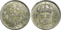 Sweden 25 Öre Sweden Gustaf V Silver 1917 W KM# 785 (22 056) -
