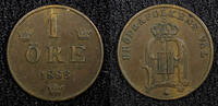 Sweden Bronze SWEDEN Oscar II (1872-1907) 1886 1 ORE Extra Large letters KM# 750 (513) -