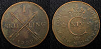 Sweden 1 Skilling SWEDEN Carl XIV Johan Copper 1822 Mintage-520,000 KM# 597 (554) -
