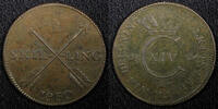 Sweden Skilling SWEDEN Carl XIV Johan Copper 1830 1 Last Year Type KM# 597 (555) -