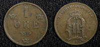 Sweden Bronze SWEDEN Oscar II 1875 1 Öre KM# 734 (22 495) -
