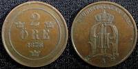Sweden Ore Sweden Oscar II Copper 1878 2 Ore SCARCE DATE KM# 735 (23 136) -
