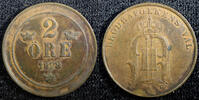 Sweden Ore Sweden Oscar II Copper 1878 2 Ore KM# 746 (23 138) -