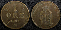 Sweden 1 Öre Sweden Oscar II Bronze 1881 extra Large letters KM# 750 (22 144) -