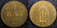 Sweden 1 Öre Sweden Oscar II Bronze 1884 Large letters KM# 750 (23 152) -