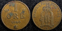 Sweden 1 Öre Sweden Oscar II Bronze 1880 Large letters KM# 750 (23 151) -