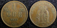 Sweden Bronze SWEDEN Oscar II 1877 1 Ore Large Letters KM# 745 (23 150) -