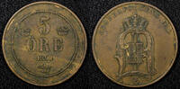 Sweden 5 Öre SWEDEN Oscar II Bronze 1891 27mm KM# 757 (22 958) -
