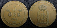 Sweden 5 Öre SWEDEN Oscar II Bronze 1902 27mm Mintage-441,660 KM# 757 (23 167) -