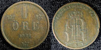 Sweden Bronze SWEDEN Oscar II 1877 1 Ore Large Letters KM# 745 (23 165) -
