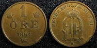 Sweden Ore SWEDEN Oscar II 1894 1 Ore Mintage-590,000 Large Letters RARE DATE KM#750 (160) -