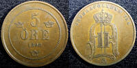 Sweden Bronze SWEDEN Oscar II (1872-1907) 1892 5 ORE Mintage-586,000 KM# 757 (23 179 ) -