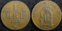 Sweden 1 Öre Sweden Oscar II Bronze 1889 Large letters KM# 750 (23 161) -