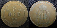 Sweden Bronze SWEDEN Oscar II (1872-1907) 1896 5 ORE Mintage-309,000 KM# 757 (23 177 ) -