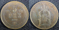 Sweden Bronze SWEDEN Oscar II (1872-1907) 1890 5 ORE Mintage-339,000 KM# 757 (22 966) -