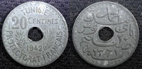 Tunisia 20 Centimes 1942 TUNISIA Zinc 1942  WWII Issue aUNC TONED KM# 26... 178.58 元  ＋  107.15 元 运费