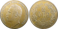 Sweden 2 Öre SWEDEN Carl XV Adolf Bronze 1871 UNC KM# 706 (23 014) -