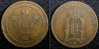 Sweden Ore Sweden Oscar II Copper 1886 2 Ore KM# 746 (23 126) -