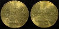 Finland 5 Markkaa FINLAND Aluminum-Bronze 1974 UNC/BU KM# 53 (24 021) -