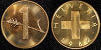 Switzerland 1 Rappen Switzerland Bronze 1982 GEM BU KM# 46 (24 105) -