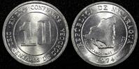 Nicaragua 10 Centavos Nicaragua Aluminum 1974 FAO GEM BU KM# 29 (24 264) -