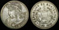 Guatemala 25 Centavos Guatemala Silver 1958 Mintage-394 361 27mm Toned KM# 258 (24 648) -