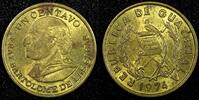 Guatemala 1 Centavo Guatemala Bartolome de las Casas Brass 1974 KM# 275.1 (24 469) -