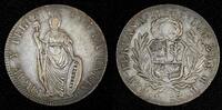  4 Reales 1855 PERU Silver 1855/4 LIMA MB  Liberty OVERDATE AR-0.9 aVF K... 145.00 US$ free shipping