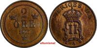  2 &Ouml;re 1907 Sweden Oscar II Bronze 1907  aUNC KM# 769 (18 447) aUNC 20.00 US$  +  5.00 US$ shipping
