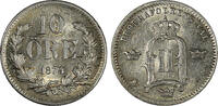  Ore 1874 Sweden Oscar II Silver 1874 ST 10 Ore XF/AU 1st Date Type KM# ... 50.00 US$  +  5.00 US$ shipping