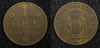  Bronze 1886 SWEDEN Oscar II (1872-1907)  1886 1 ORE Extra Large letters... 10.00 US$  +  5.00 US$ shipping