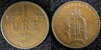  1 &Ouml;re 1878 Sweden Oscar II Bronze 1878  Large letters aUNC KM# 745 (23 ... 43.00 US$  +  5.00 US$ shipping