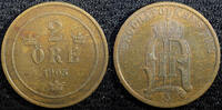  Bronze 1905 SWEDEN Oscar II  1905 2 Ore Large Letters LAST YEAR XF KM# ... 13.00 US$  +  5.00 US$ shipping